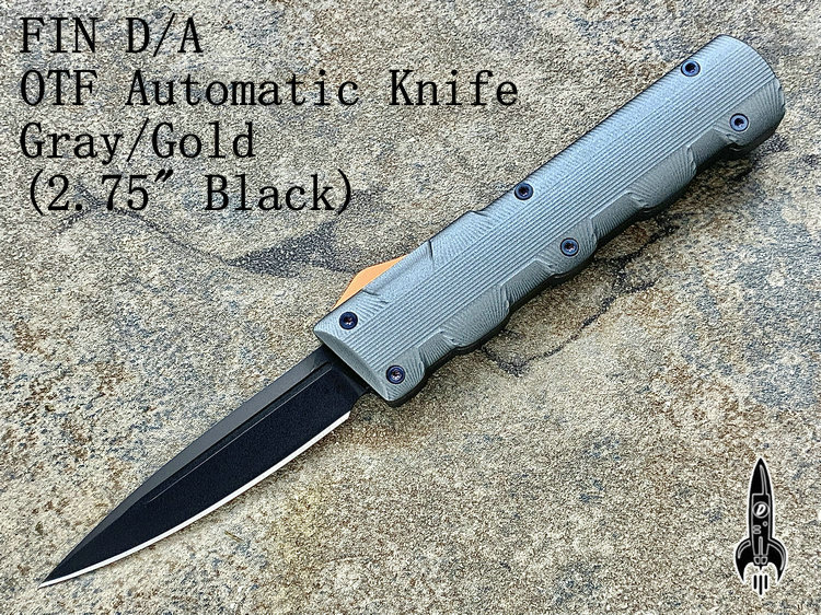 D Rocket Designs 火箭 FIN D/A OTF Automatic Knife Gray/Black (2.75